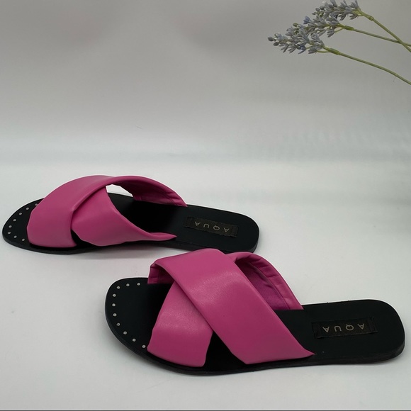 AQUA
Women's Silky Criss Cross Slide Sandals in Pink size 9M - Picture 4 of 7